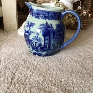 Victorian Blue and White Pitcher